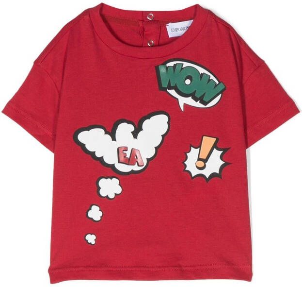 Emporio Armani Kids T-shirt met print Rood