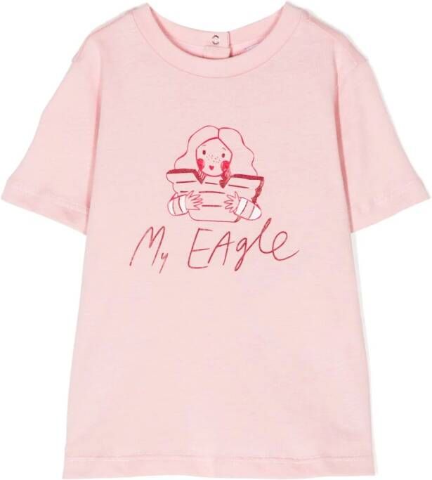 Emporio Ar i Kids T-shirt met print Roze