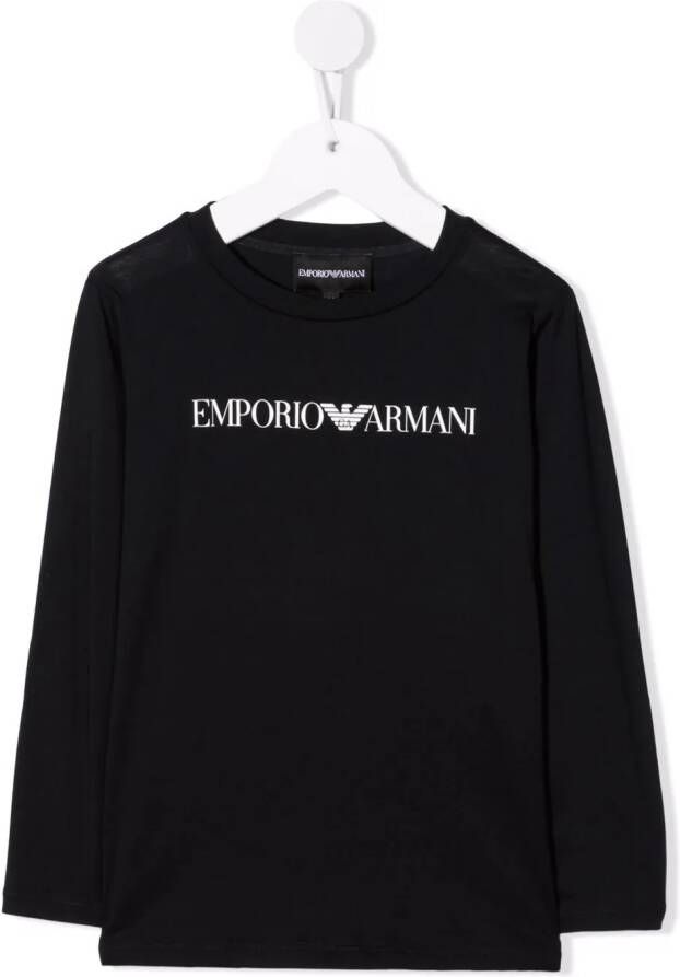 Emporio Ar i Kids Top met logo Blauw