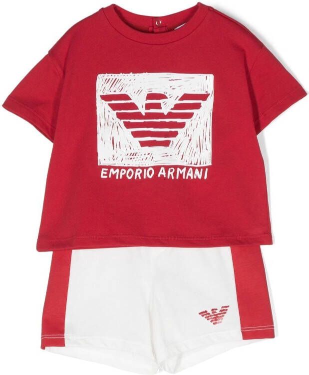 Emporio Armani Kids Trainingspak met logoprint Rood