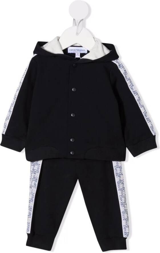 Emporio Ar i Kids Trainingspak met logostreep Blauw