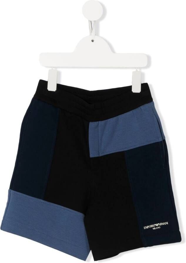 Emporio Ar i Kids Tweekleurige shorts Blauw