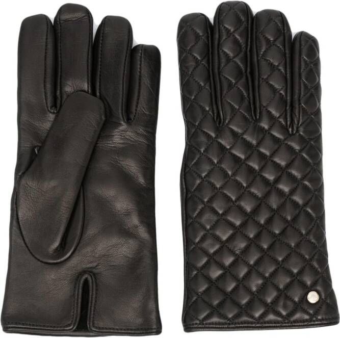 Emporio Armani Leren handschoenen Zwart