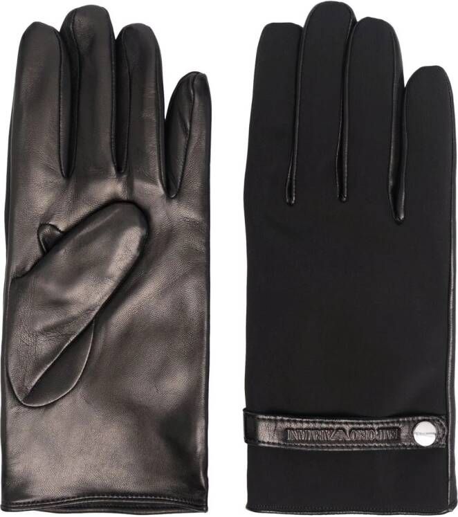 Emporio Armani Leren handschoenen Zwart