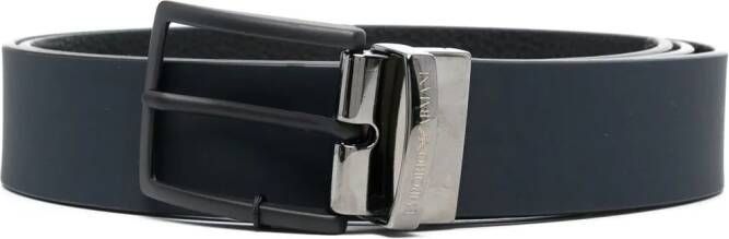 Emporio Armani Leren riem Blauw