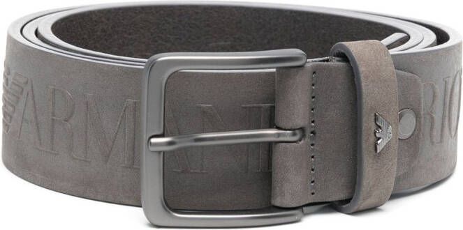 Emporio Armani Leren riem Grijs
