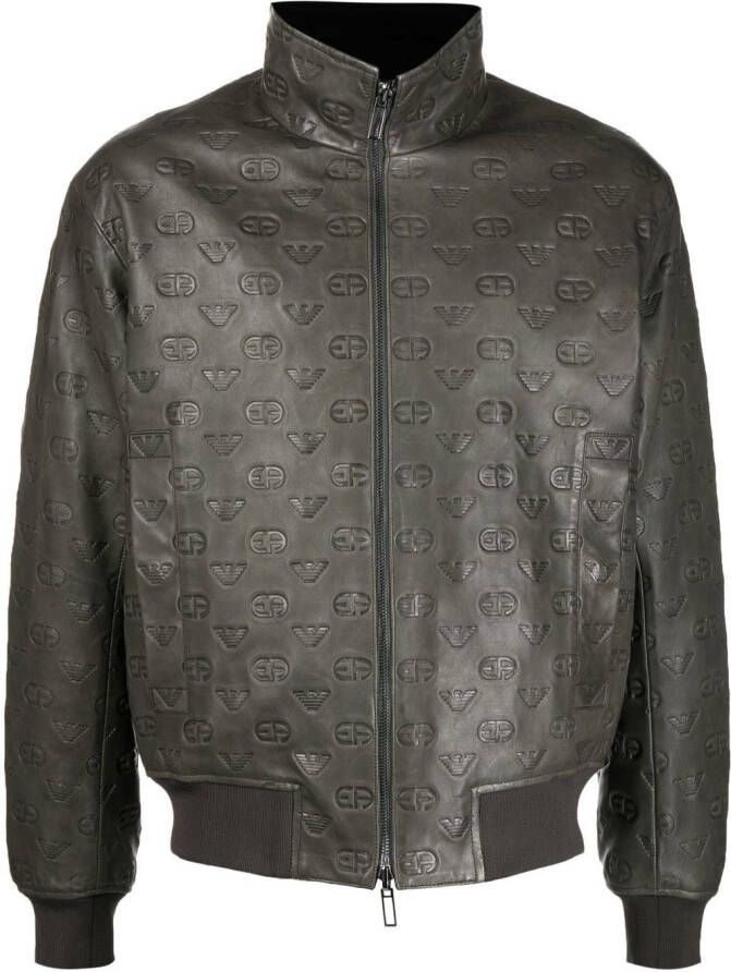Emporio Armani Jas met logo reliëf Groen