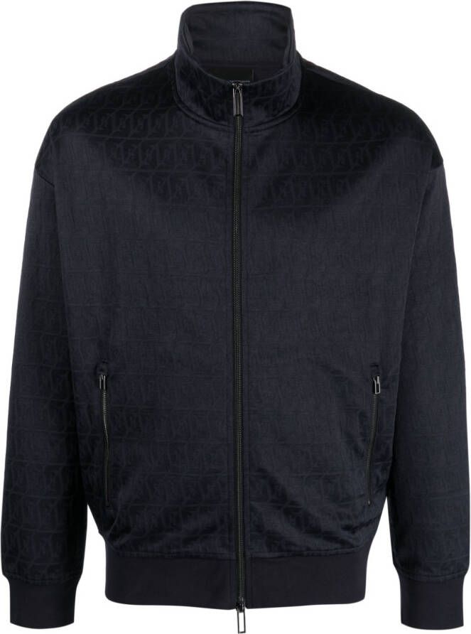 Emporio Armani Sweater met geborduurd logo Blauw