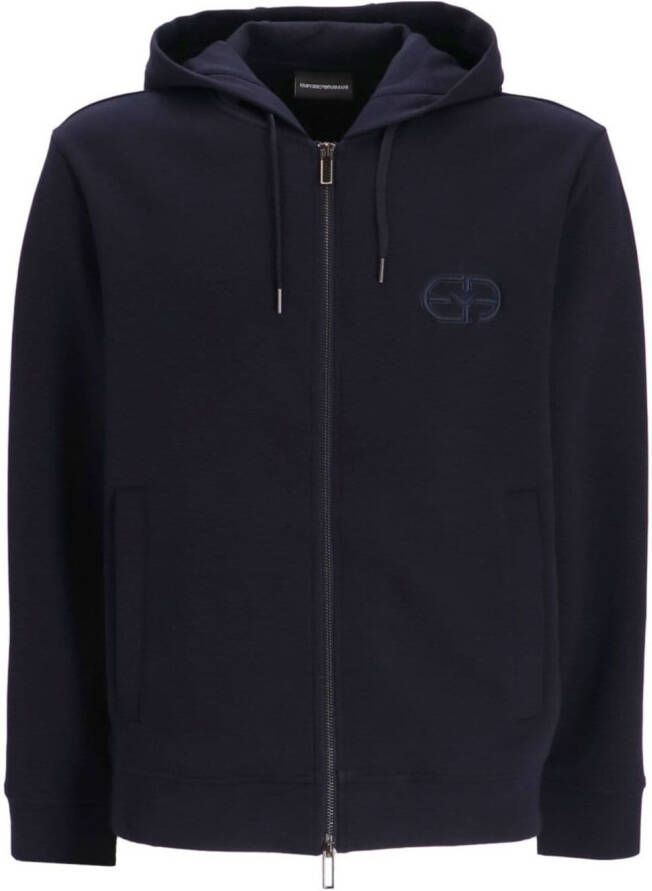 Emporio Armani Hoodie met geborduurd logo Blauw