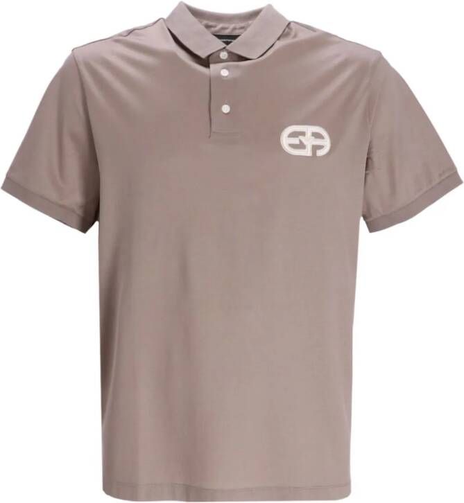Emporio Armani Poloshirt met knoopsluiting Beige