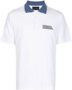 Emporio Armani logo-patch polo shirt Wit