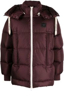 Emporio Armani logo-patch puffer-jacket Rood