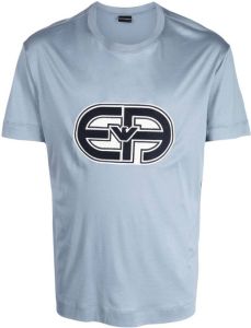 Emporio Armani logo-patch short-sleeve T-shirt Blauw