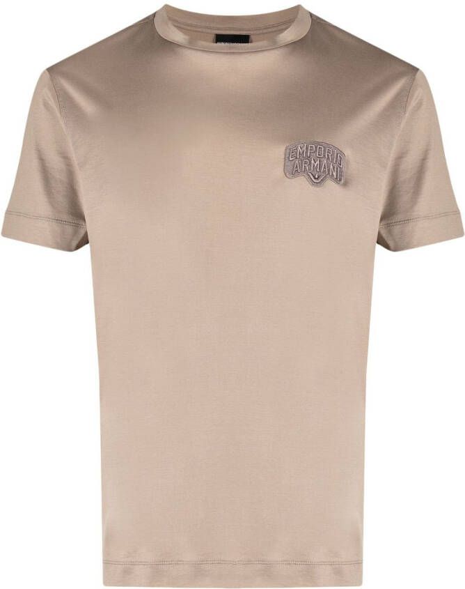 Emporio Armani T-shirt met logopatch Bruin