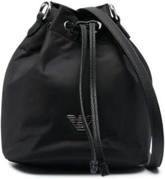 Emporio Armani Bucket-tas met logoplakkaat Zwart