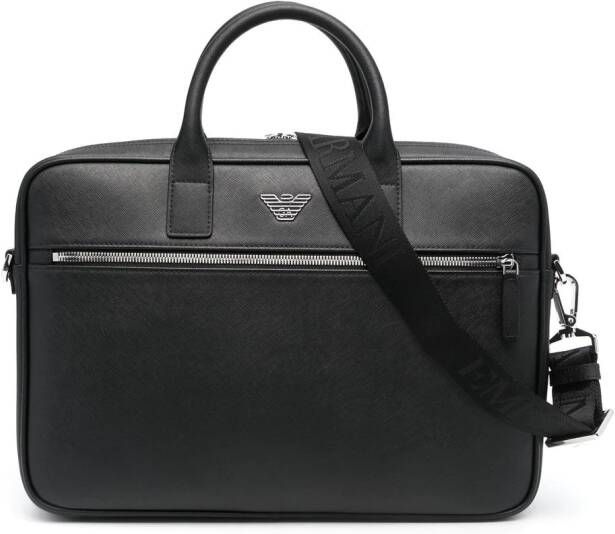 Emporio Armani Laptophoes met logoplakkaat Zwart