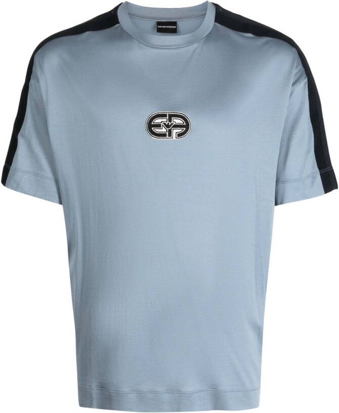 Emporio Armani T-shirt met logoprint Blauw