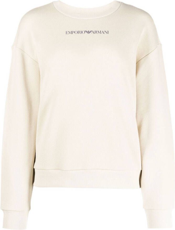 Emporio Armani Sweater met logoprint Beige