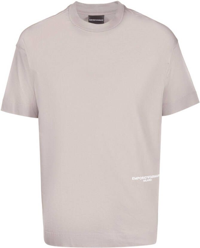 Emporio Armani T-shirt met logoprint Bruin