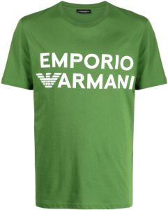 Emporio Armani logo-print cotton T-shirt Groen
