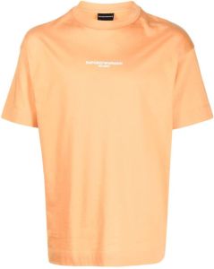 Emporio Armani logo-print cotton T-shirt Oranje