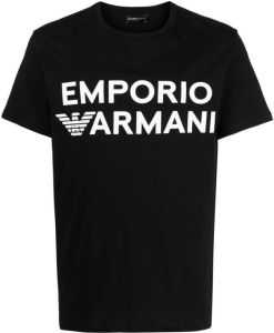 Emporio Armani logo-print cotton T-shirt Zwart