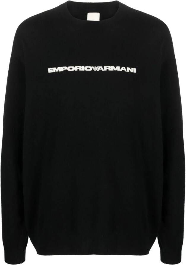 Emporio Armani Trui met logoprint Zwart
