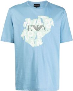 Emporio Armani logo-print detail T-shirt Blauw