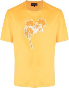 Emporio Armani logo-print detail T-shirt Oranje