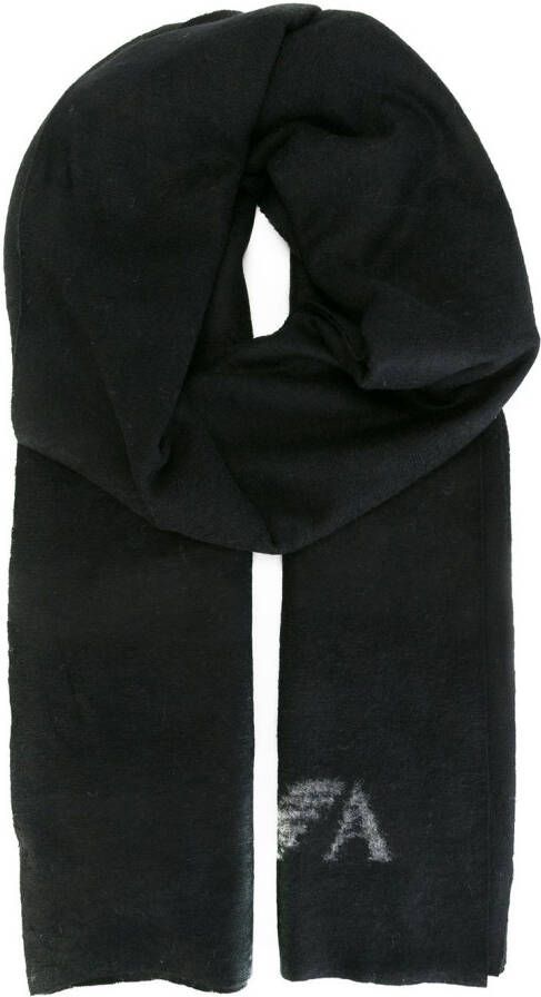 Emporio Armani logo print scarf Zwart