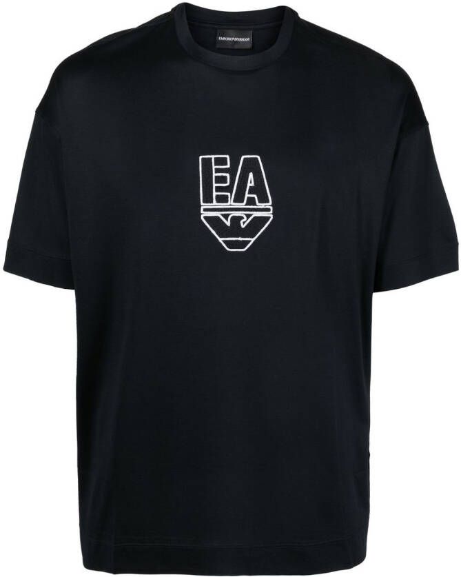 Emporio Armani logo-print short-sleeved T-shirt Zwart
