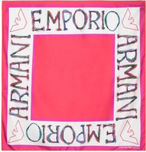 Emporio Armani logo-print silk foulard Roze