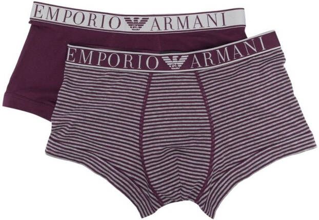 Emporio Armani Boxershorts met logoband Paars