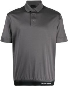 Emporio Armani logo-waistband polo shirt Grijs