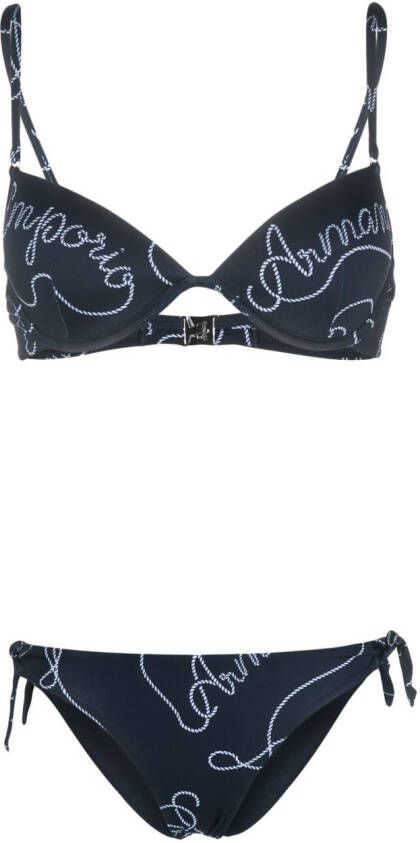 Emporio Armani Bikini met logoprint Blauw