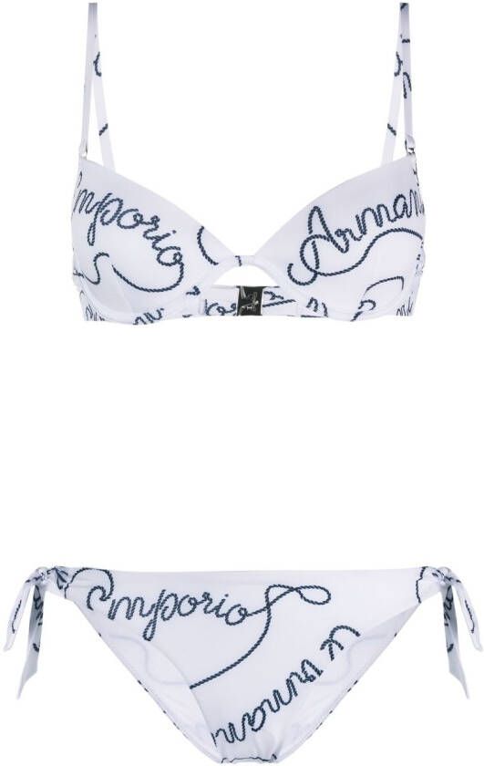 Emporio Armani Bikini met logoprint Wit