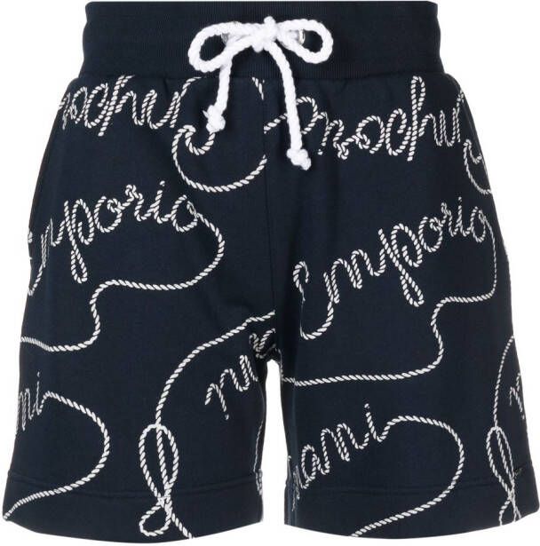 Emporio Armani Shorts met luipaardprint Blauw