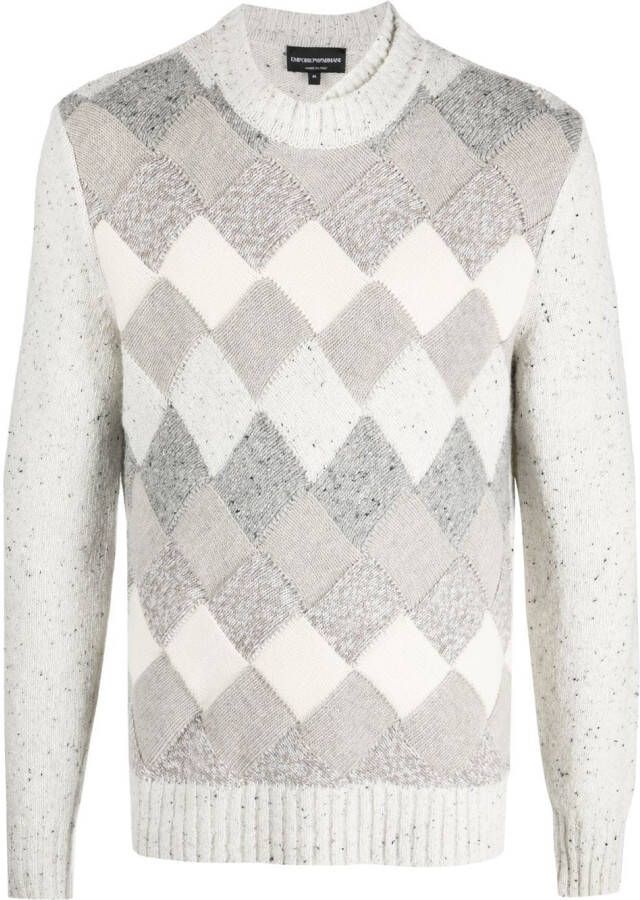 Emporio Armani Trui met argyle ruit Grijs