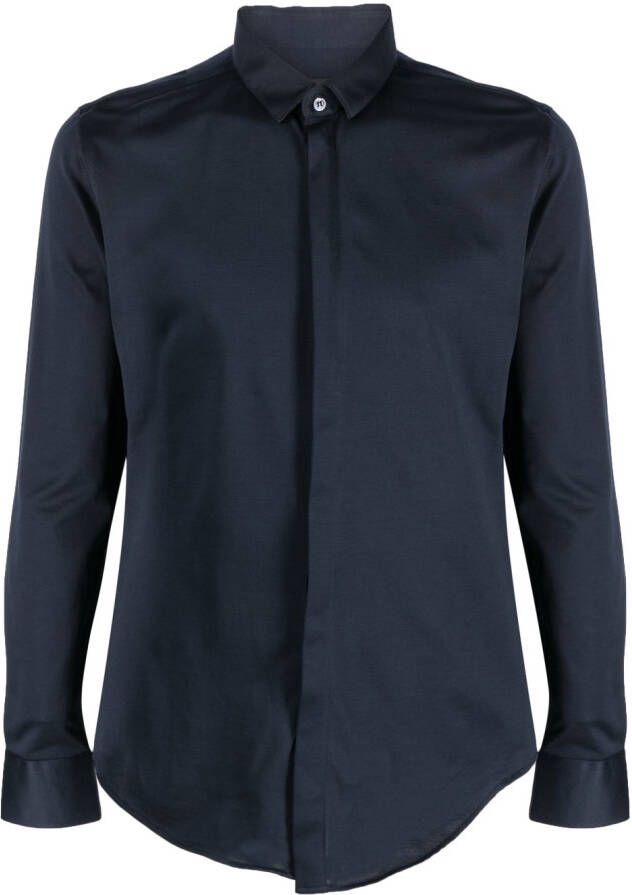 Emporio Armani Katoenen overhemd Blauw