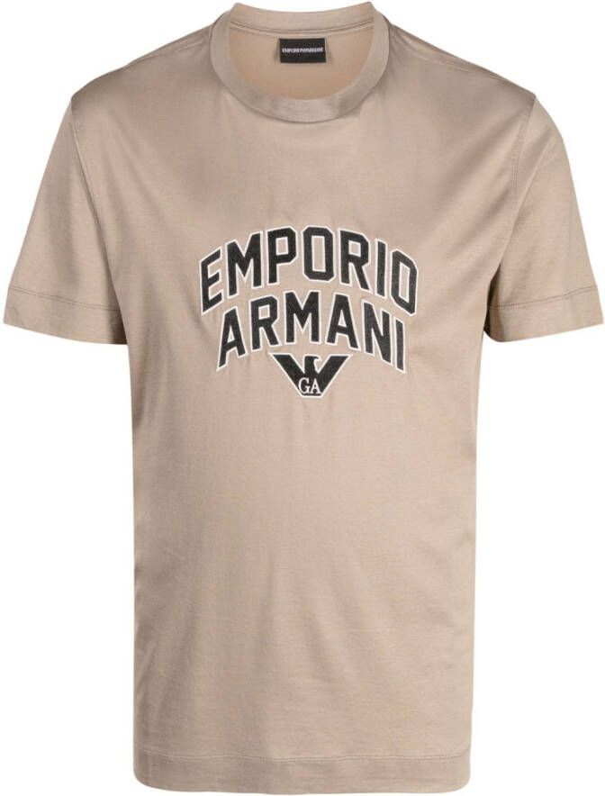 Emporio Armani Hoodie met lange mouwen Bruin