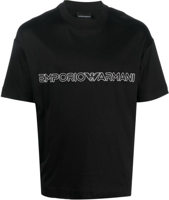 Emporio Armani T-shirt van katoenmix Zwart