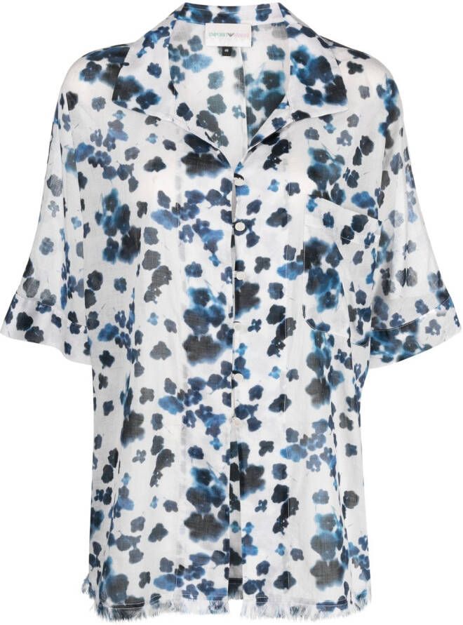 Emporio Armani Blouse met abstracte print Blauw