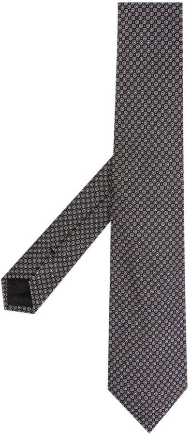 Emporio Armani Stropdas met geometrisch patroon Zwart