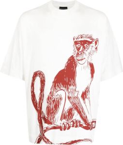 Emporio Armani monkey-print T-shirt Wit