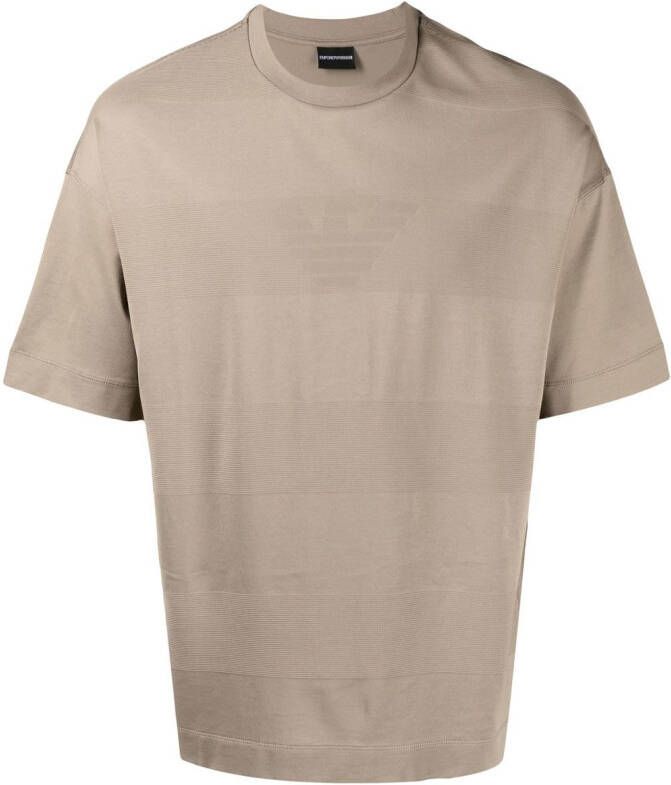 Emporio Armani T-shirt met monogramprint Bruin