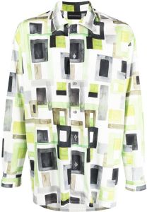 Emporio Armani Overhemd met abstracte print Wit