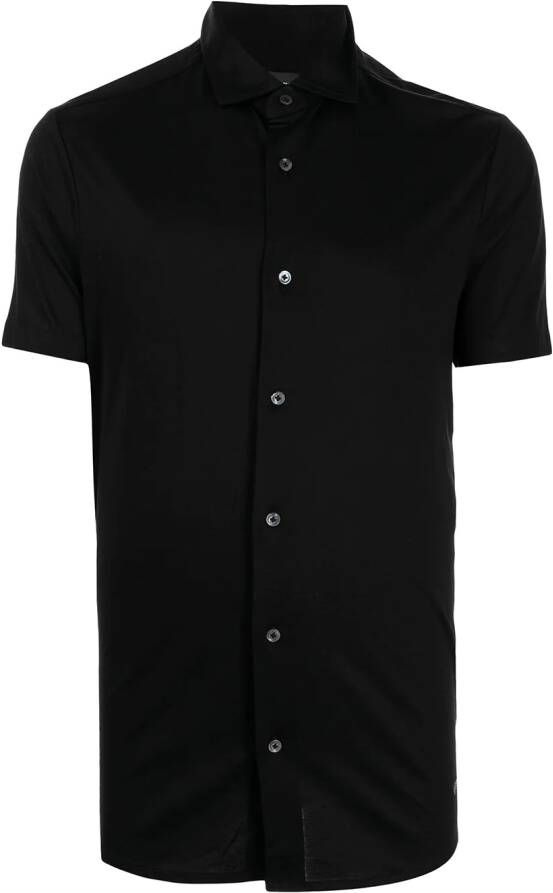 Emporio Armani Overhemd met logoplakkaat Zwart