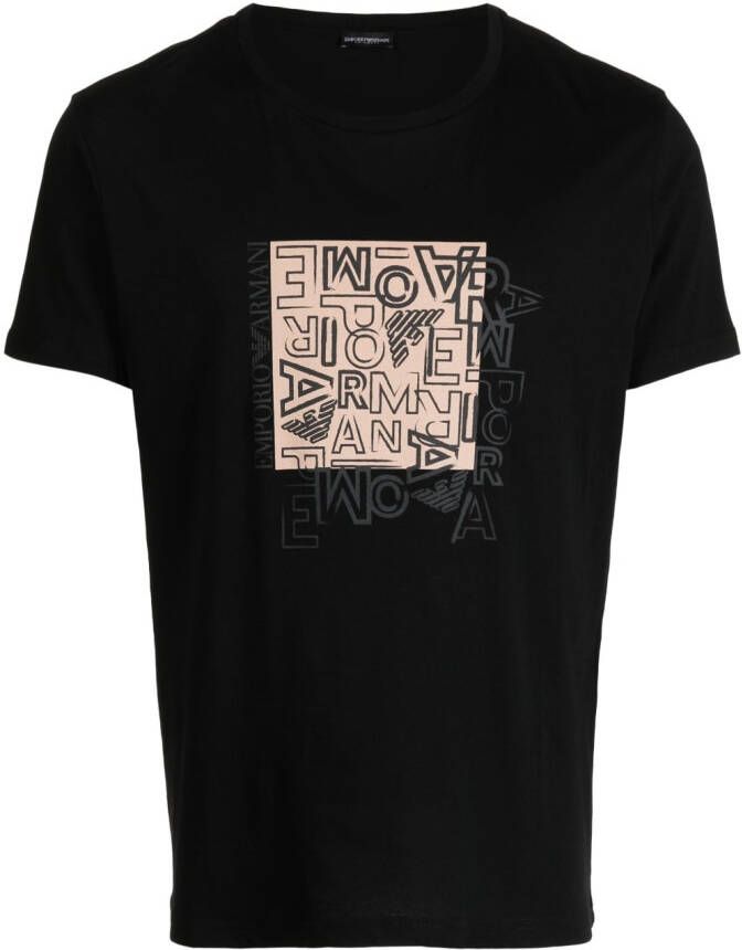 Emporio Armani Overhemd met logoprint Zwart