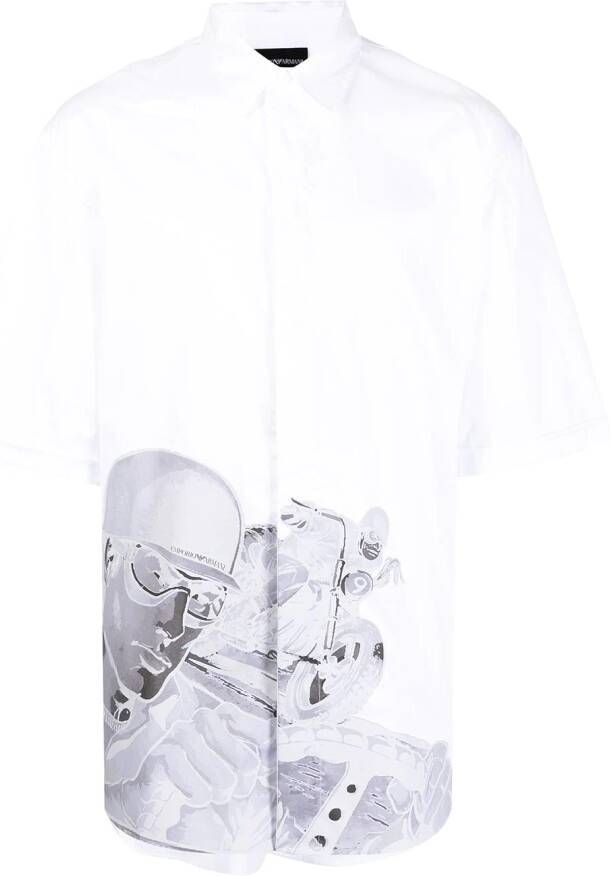 Emporio Armani Overhemd met print Wit