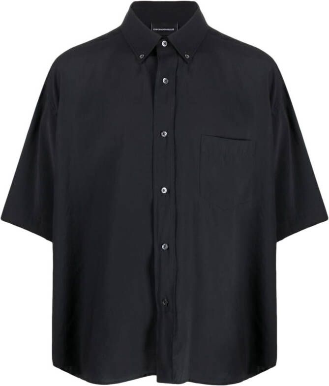 Emporio Armani Overhemd met opgestikte zak Zwart